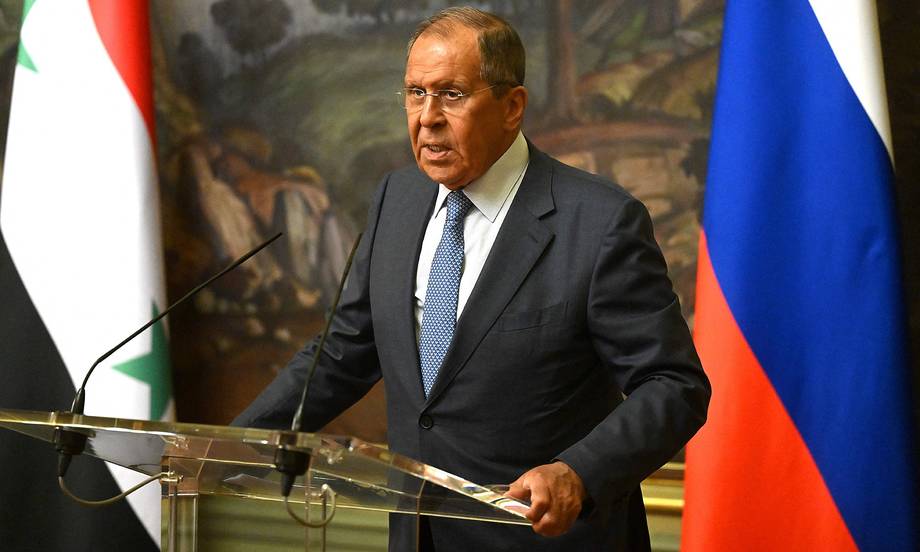 Ngoại trưởng Sergey Lavrov phát biểu tại buổi họp báo ở Moskva, Nga hôm 23/8. Ảnh: AFP.