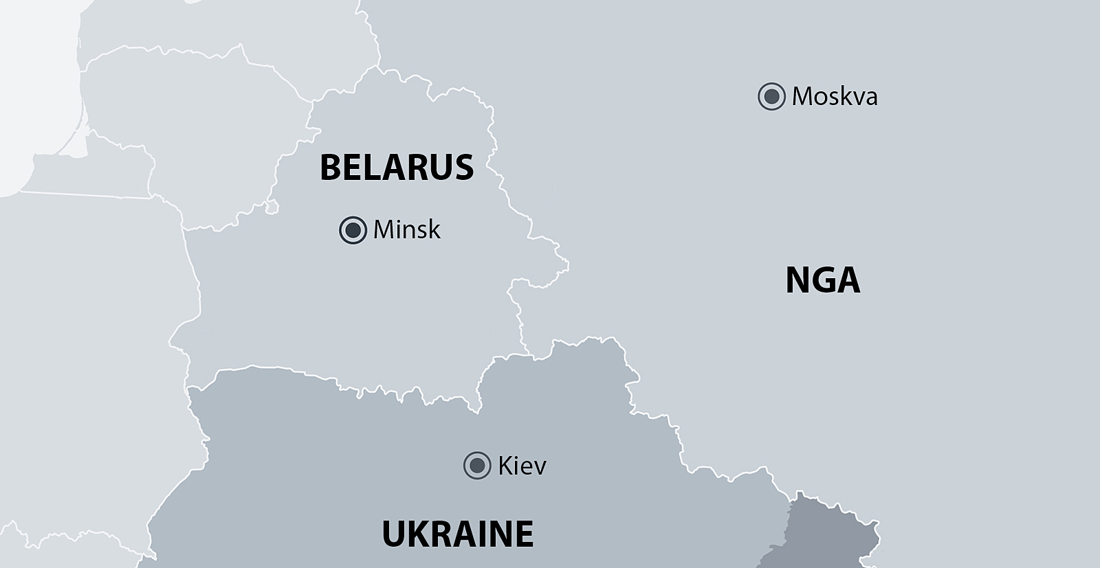 Vị trí Belarus, Nga và Ukraine. Đồ họa: DW