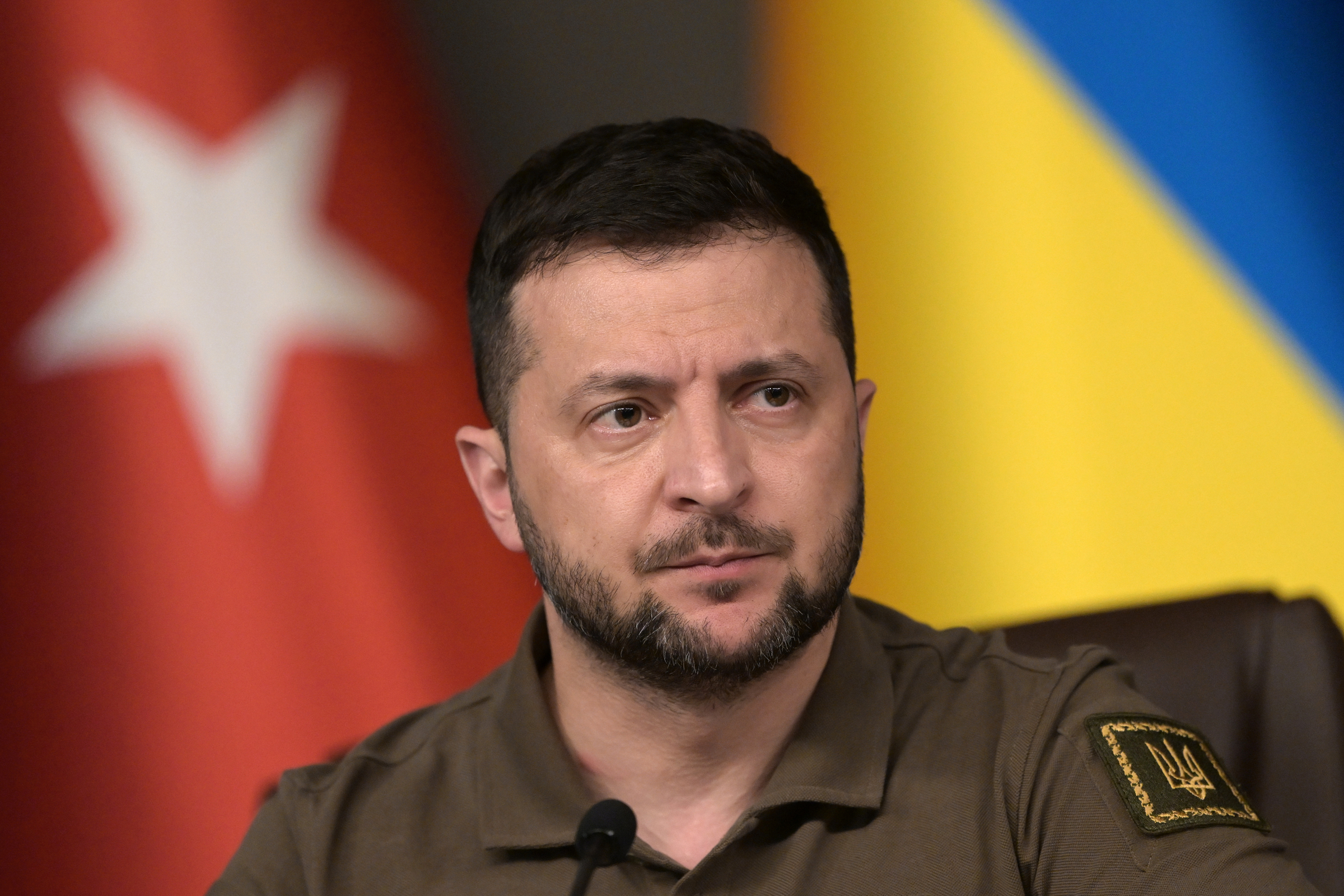 Tổng thống Ukraine Volodymyr Zelensky tại cuộc họp báo ở Istanbul, Thổ Nhĩ Kỳ ngày 7/7. Ảnh: AFP