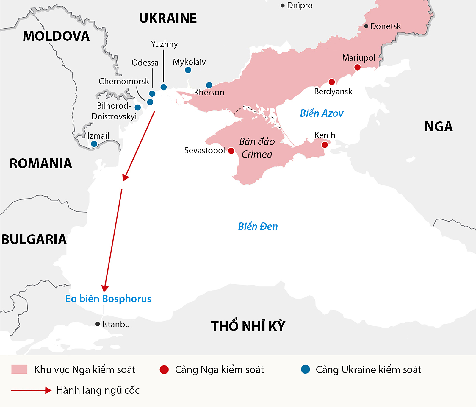 Hành lang an toàn theo Sáng kiến Ngũ cốc Biển Đen. Đồ họa: Guardian