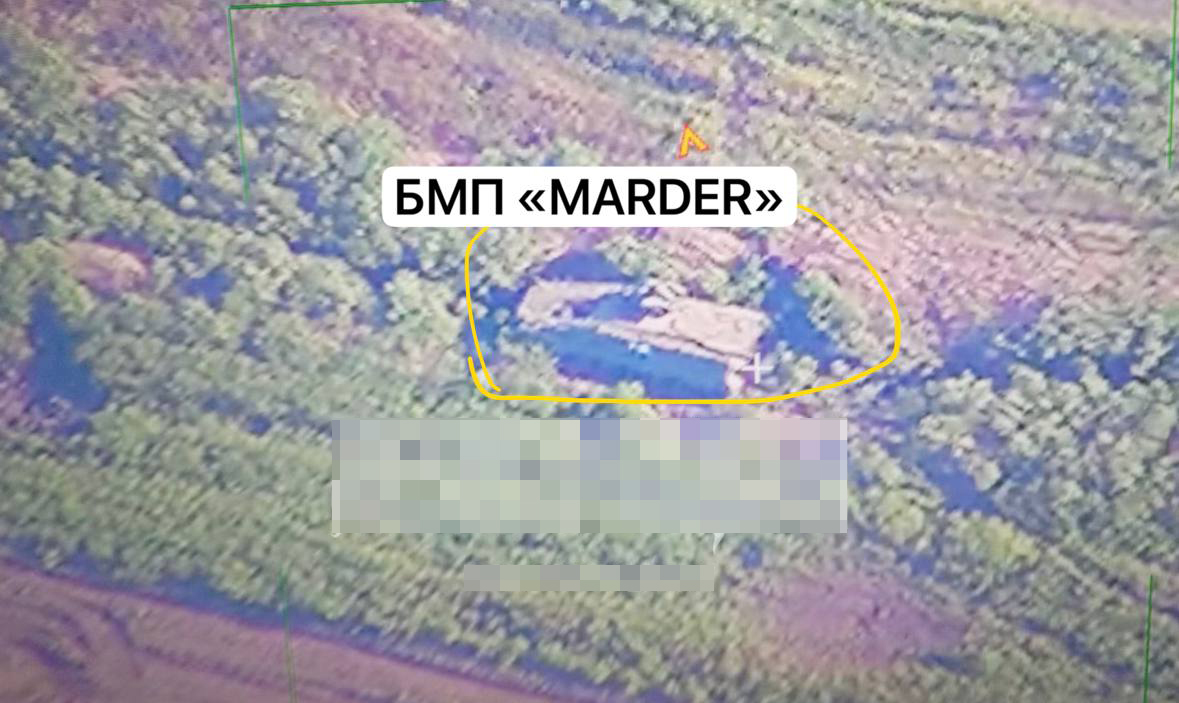 Xe chiến đấu bộ binh Marder của Ukraine bị UAV Nga phát hiện. Ảnh: Telegram/Rusich_Army