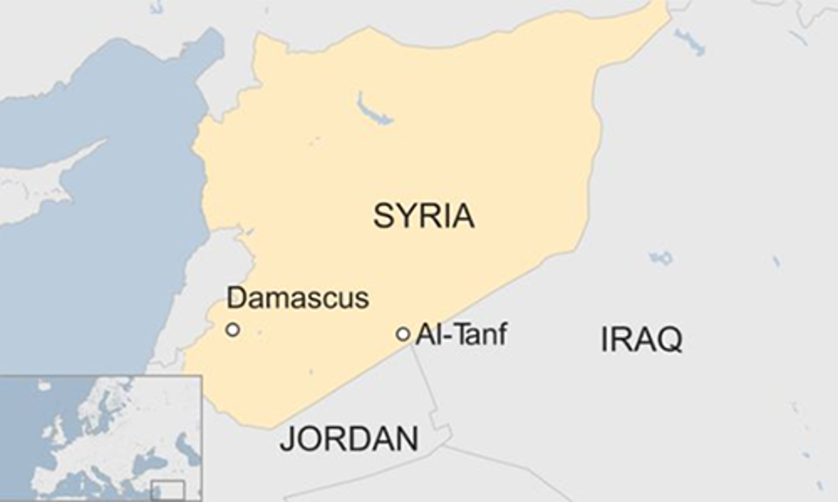 Căn cứ Al-Tanf của Mỹ tại Syria. Đồ họa: BBC