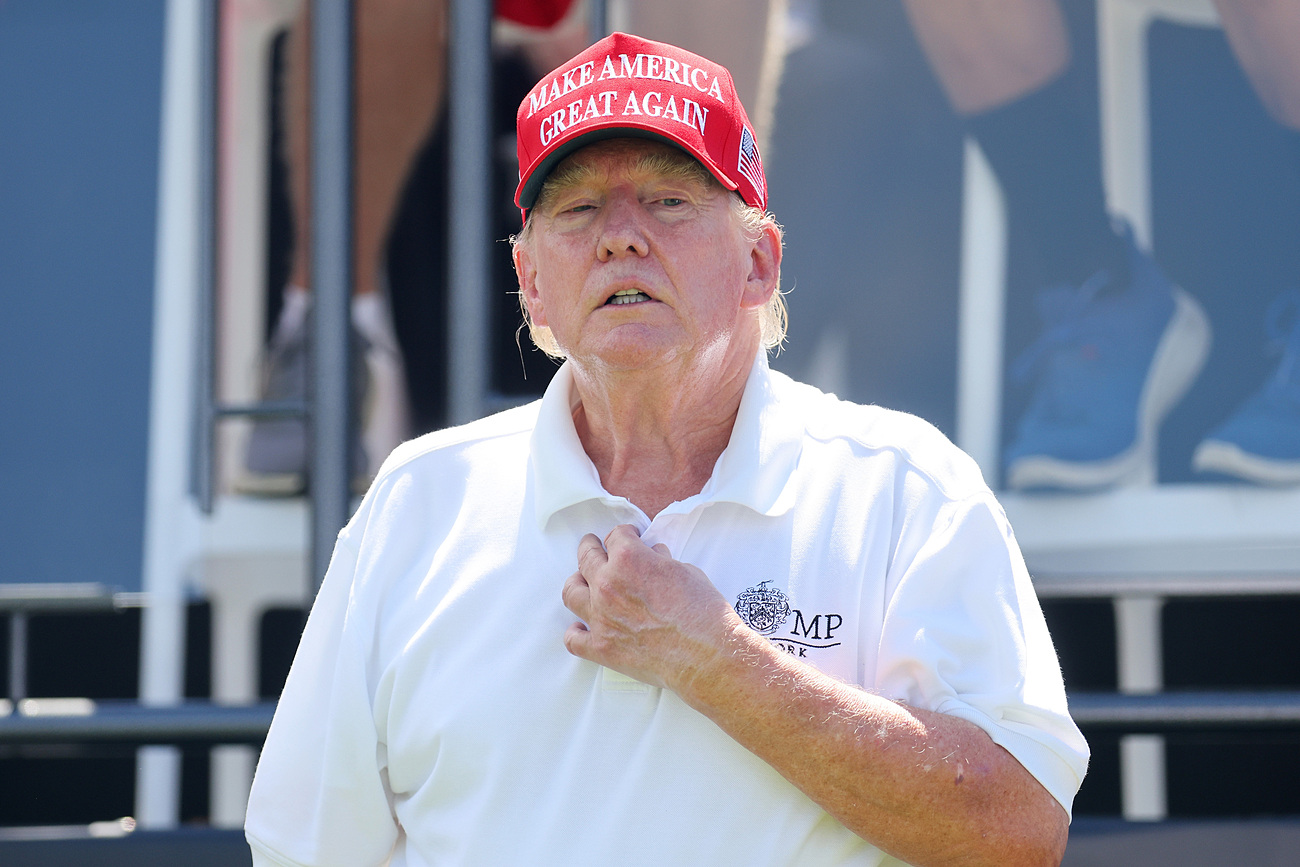 Cựu tổng thống Mỹ Donald Trump tại Câu lạc bộ Golf Quốc gia Trump ở Bedminster, bang New Jersey ngày 13/8. Ảnh: AFP