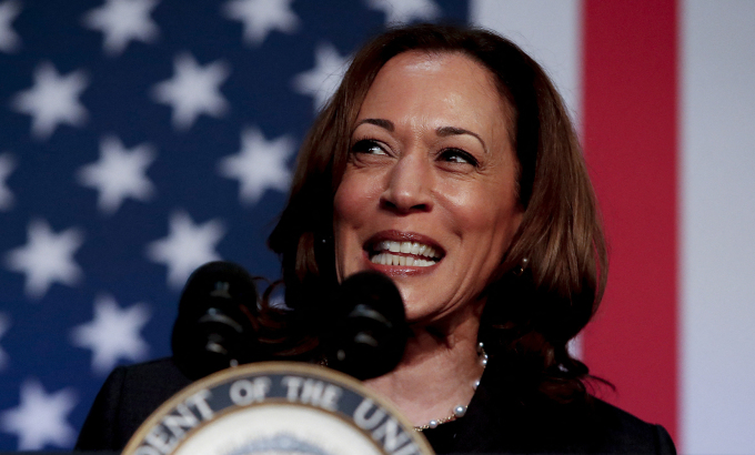 Phó tổng thống Mỹ Kamala Harris dự sự kiện ở bang Michigan ngày 17/7. Ảnh: AFP