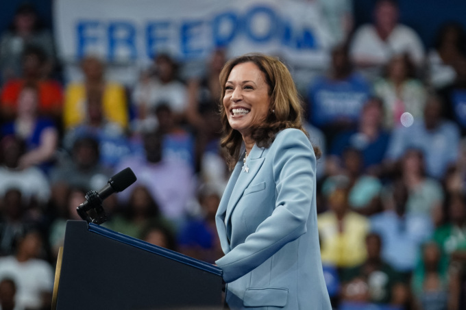 Phó tổng thống Mỹ Kamala Harris tại sự kiện vận động ở Atlanta, bang Georgia, ngày 30/7. Ảnh: AFP