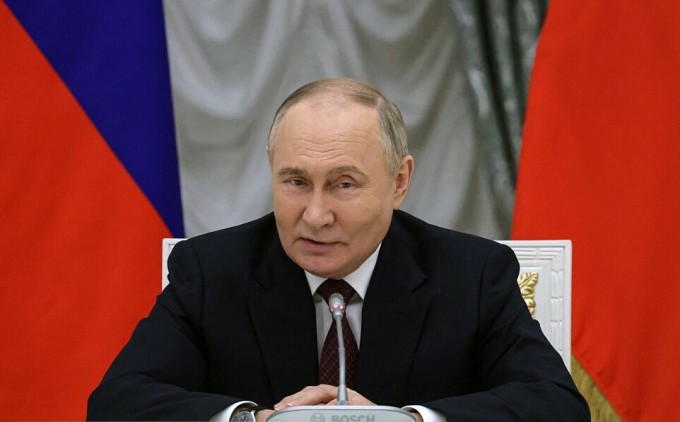 Tổng thống Nga Vladimir Putin trong cuộc họp ở thủ đô Moskva ngày 14/5. Ảnh: AFP