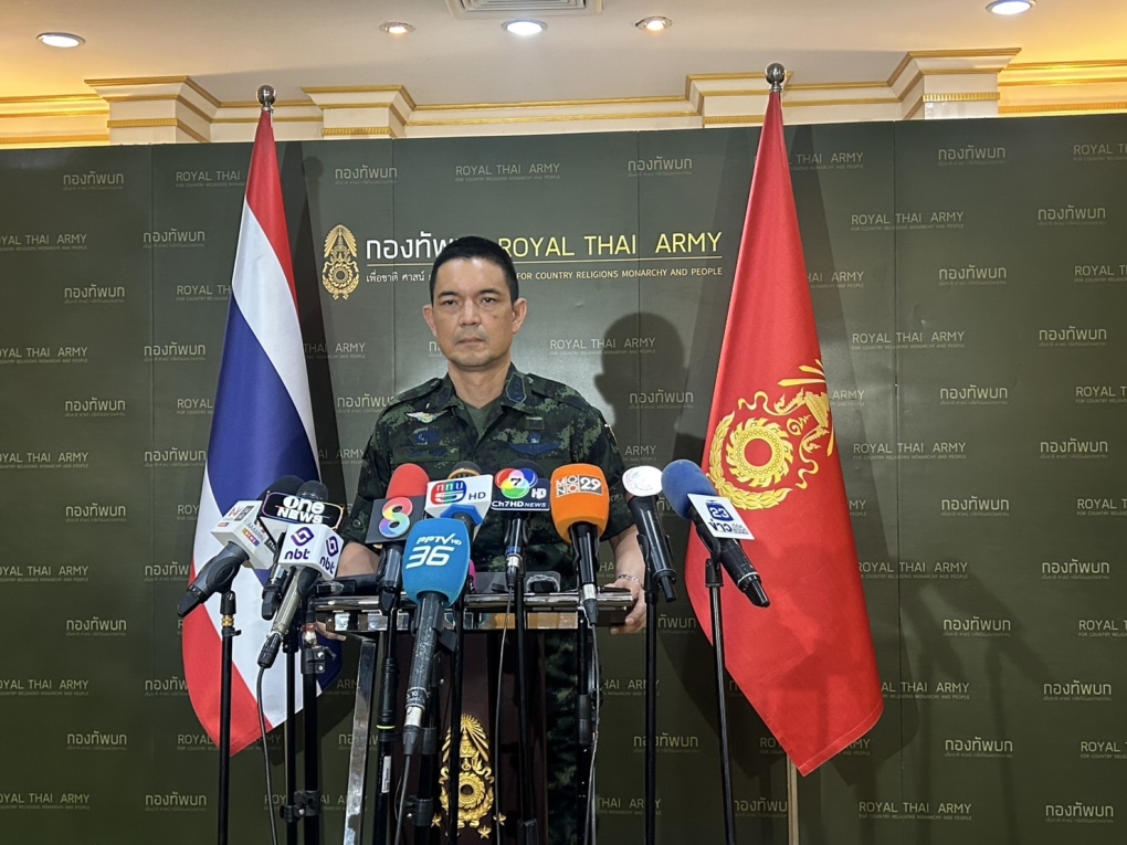 Người phát ngôn quân đội Thái Lan ngày 30/7. Ảnh: Khaosod