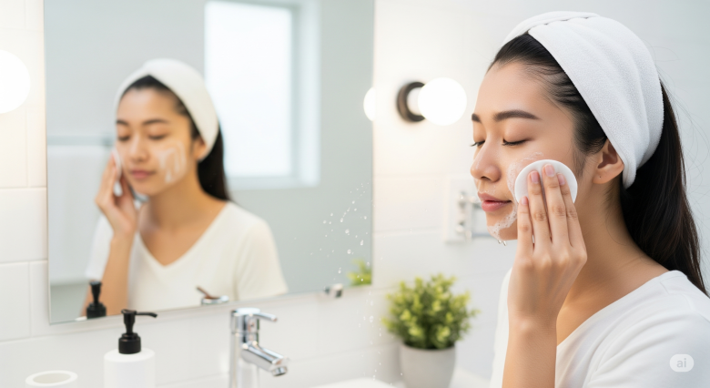 Làm sạch da giúp loại bỏ bụi bẩn, dầu thừa, ngăn ngừa mụn và tạo nền tảng cho bước dưỡng tiếp theo. Ảnh minh họa