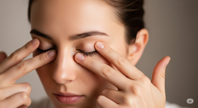 Chăm sóc kỹ vùng mắt giúp Chương Tử Di hạn chế nếp nhăn, giữ đôi mắt tươi trẻ và ngăn ngừa dấu hiệu lão hoá. Ảnh minh hoạ