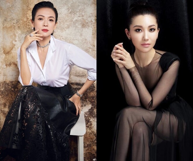 Chương Tử Di (trái) đọ sắc cùng chị dâu Ân Húc.