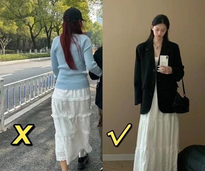 Không chỉ kiểu váy, cách bạn phối đồ cũng có thể quyết định bạn mặc váy đẹp hay không.