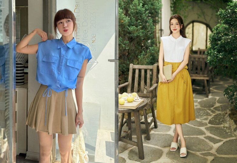 Phối đồ trên sặc sỡ, dưới trung tính hoặc ngược lại sẽ giúp chị em nổi bật mà không quá lòe loẹt.