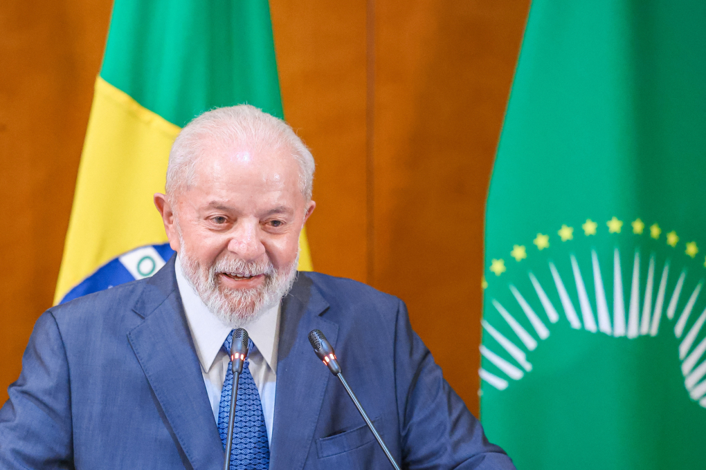 Tổng thống Brazil Luiz Inacio Lula da Silva phát biểu tại Addis Ababa, Ethiopia ngày 18/2. Ảnh: AFP
