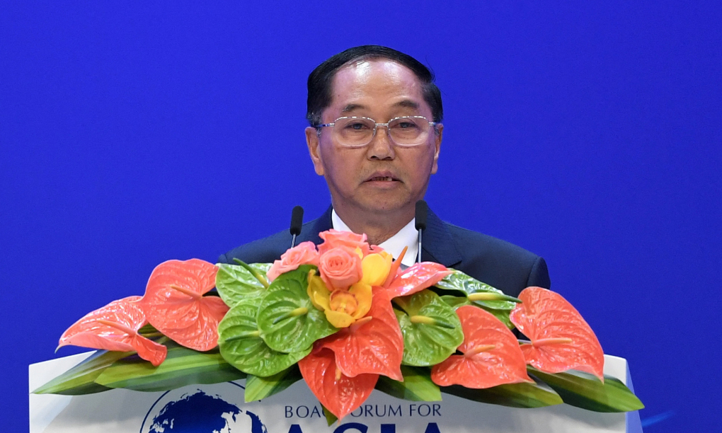 Ông U Myint Swe tham dự một sự kiện ở Hải Nam, Trung Quốc hồi năm 2017. Ảnh: AFP
