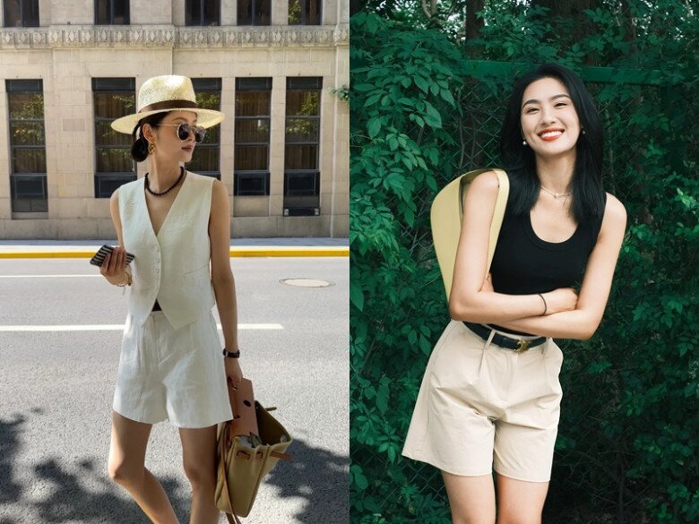 Mang đặc tính năng động, quần shorts ống suông dễ dàng “bắt cặp” cùng áo tank top hoặc gile, tạo nên set đồ vừa trẻ trung, vừa phóng khoáng, giúp chị em thoải mái vận động trong chuyến nghỉ dưỡng.