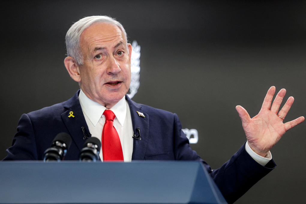 Thủ tướng Israel Benjamin Netanyahu tại cuộc họp báo ở Jerusalem ngày 10/8. Ảnh: AFP