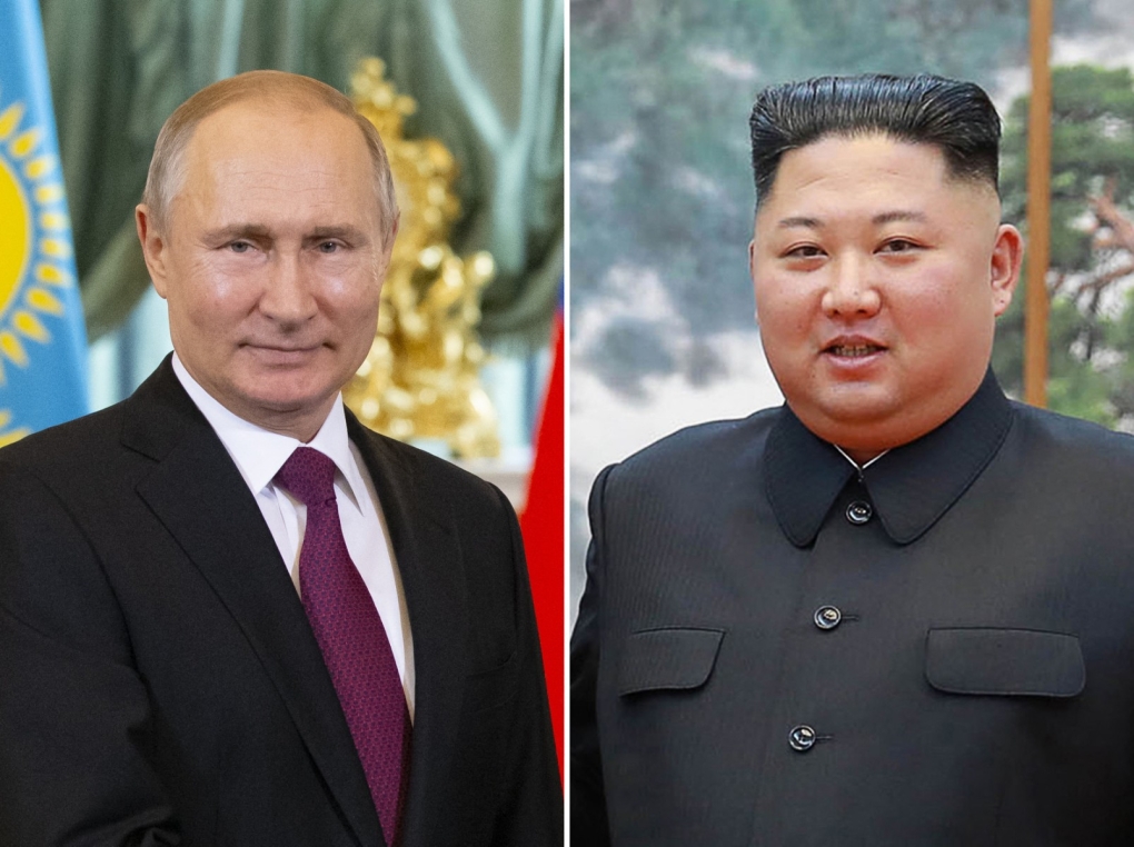 Tổng thống Nga Vladimir Putin (trái) và lãnh đạo Triều Tiên Kim Jong-un. Ảnh: AFP