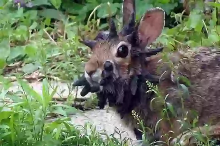 Một con thỏ nhiễm virus CRPV tại một công viên ở Fort Collins, bang Colorado. Ảnh: Unilad