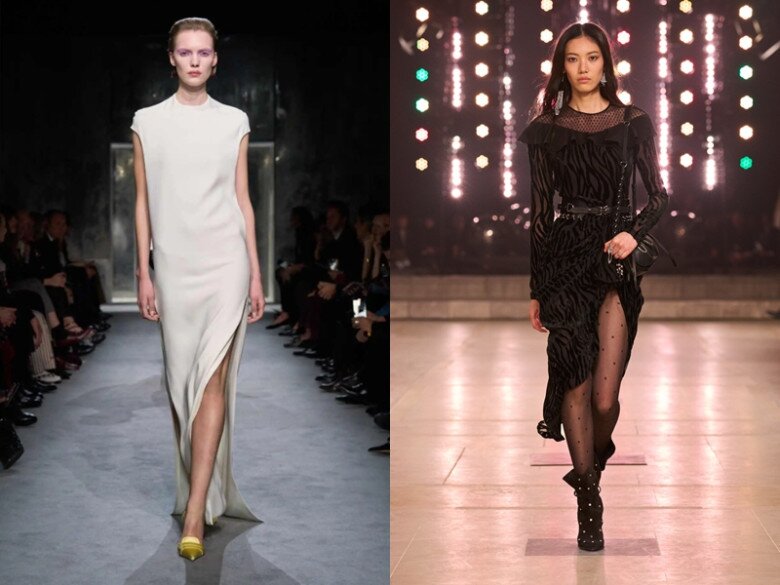 Không khó để nhận ra xu hướng này đang chiếm lĩnh các sàn diễn năm nay, khi váy xẻ tà liên tục xuất hiện với nhiều biến tấu.