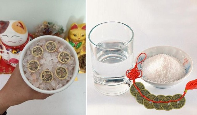 Trong phong thủy, tinh thể muối khi kết hợp với nước được coi là phương pháp hóa giải mạnh mẽ các nguồn năng lượng xấu.