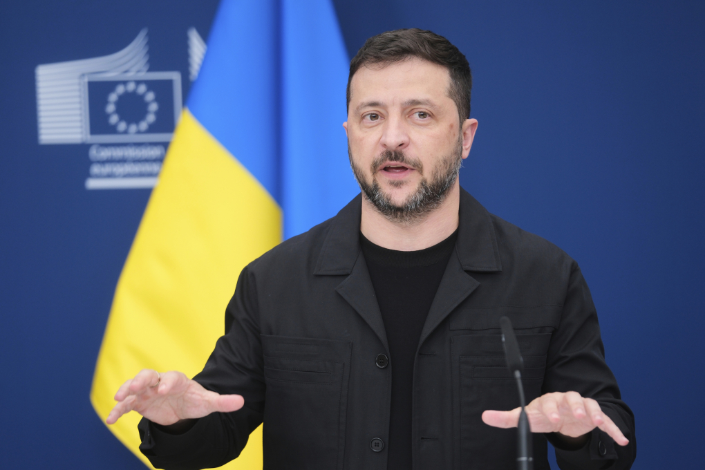 Tổng thống Ukraine Volodymyr Zelensky tại Brussels, Bỉ, ngày 17/8. Ảnh: AP