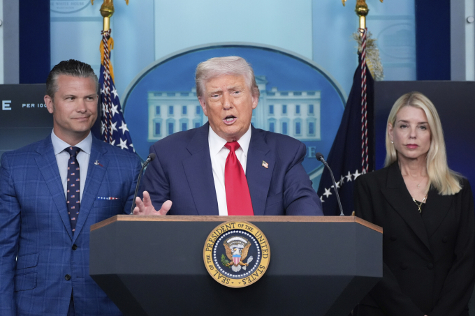 Tổng thống Mỹ Donald Trump trong cuộc họp báo tại Nhà Trắng ngày 11/8. Ảnh: AP