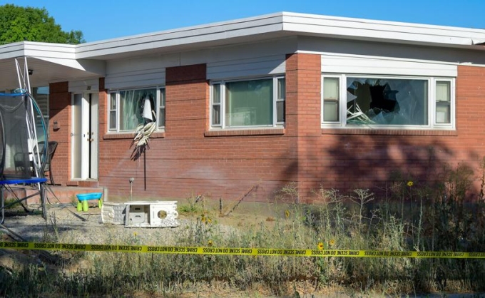 Hiện trường vụ nổ súng khiến hai cảnh sát thiệt mạng ở bang Utah, Mỹ. Ảnh: Herald Journal