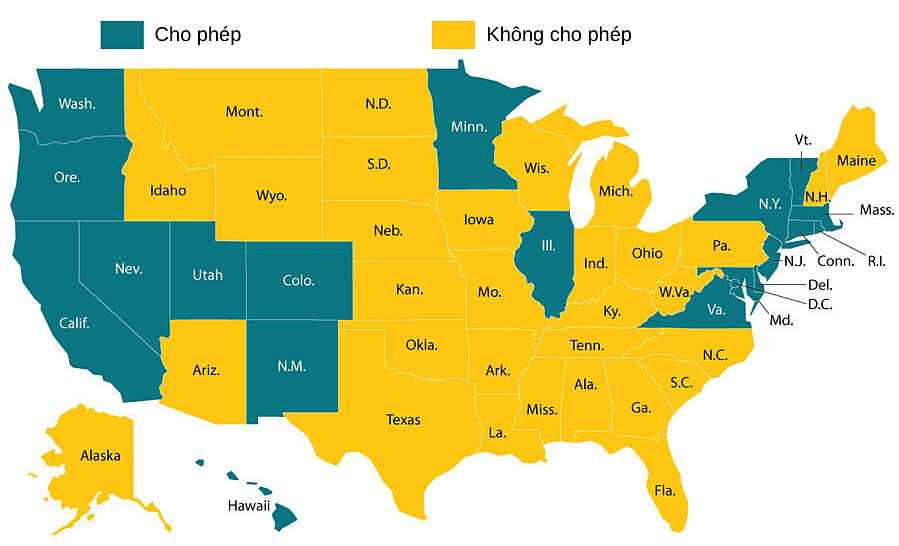 Những bang Mỹ cho phép người nhập cư không giấy tờ được thi và cấp bằng lái xe. Đồ họa: Christian Science Monitor