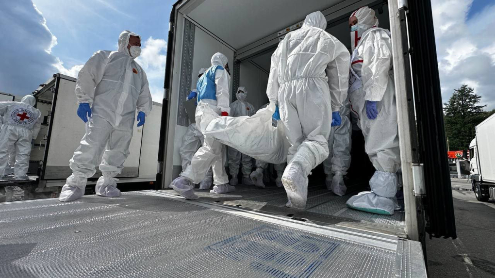 Thi thể quân nhân được trao trả hôm 19/8. Ảnh: RT