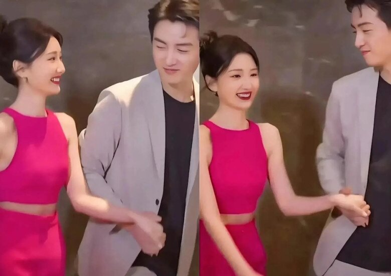 Ở bên mỹ nhân họ Mao, nam diễn viên luôn rạng rỡ, vui vẻ.