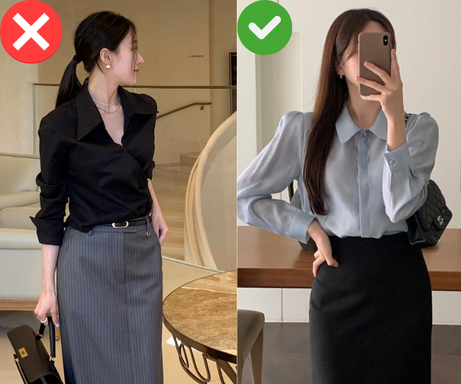 Chất liệu voan đi kèm tông sẫm lại dễ gây cảm giác u tối, thiếu sức sống, đặc biệt với làn da ngăm. Hãy thử thay thế bằng voan trắng, nude hay pastel. Những gam màu này không chỉ hack tuổi hiệu quả mà còn giữ vẻ mềm mại, tinh tế.