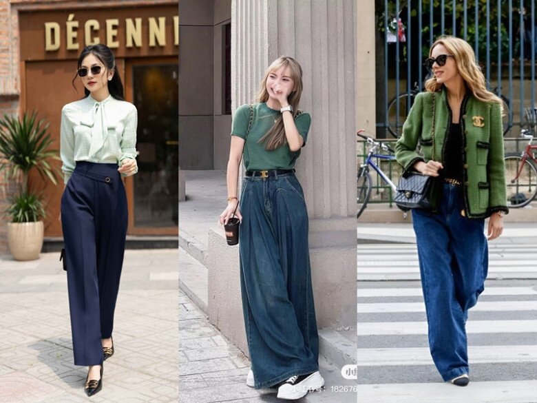 Quần ống rộng có thể biến hóa thành nhiều phong cách thời trang khác nhau.