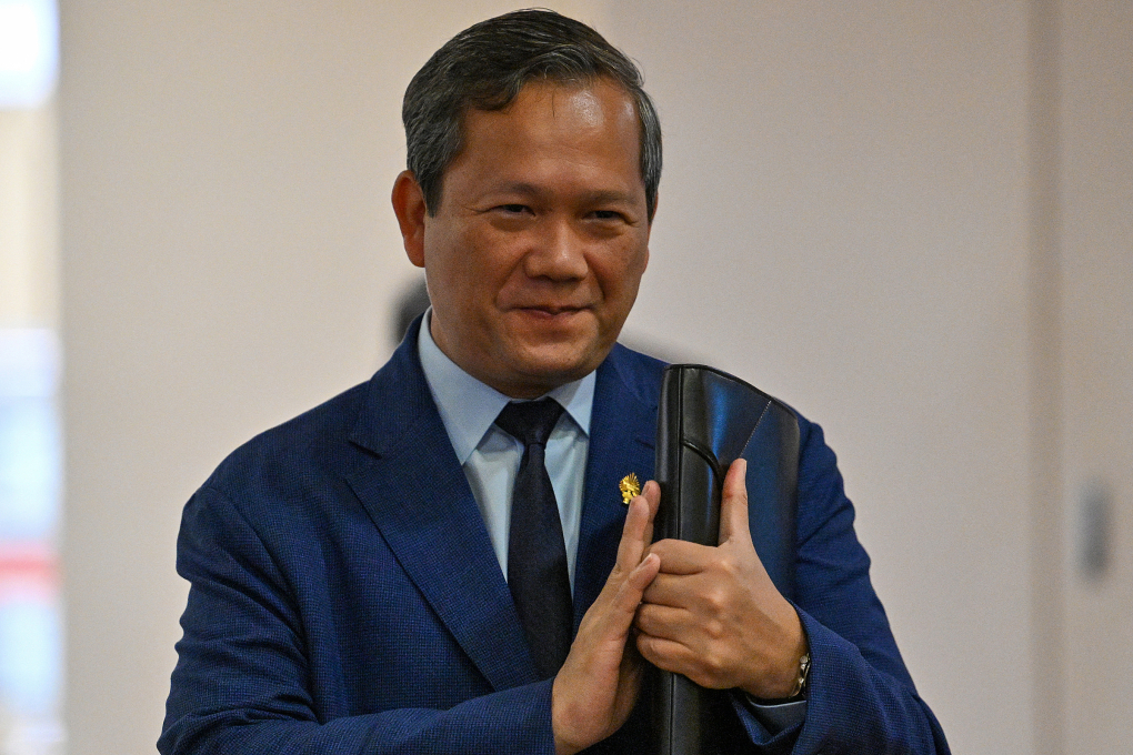 Thủ tướng Campuchia Hun Manet tới tham dự phiên họp của hạ viện ngày 25/8. Ảnh: AFP