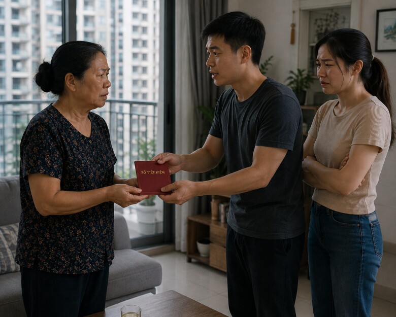 Tôi bất ngờ khi con trai bác Tư đưa tôi sổ tiết kiệm. (Ảnh minh họa)