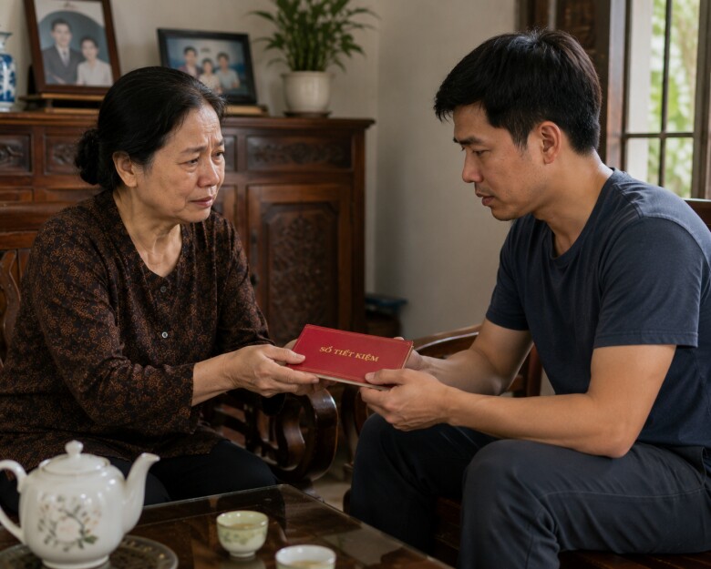 Tôi đã đưa sổ tiết kiệm 1 tỷ cho con trai út như lời chồng dặn. (Ảnh minh họa)