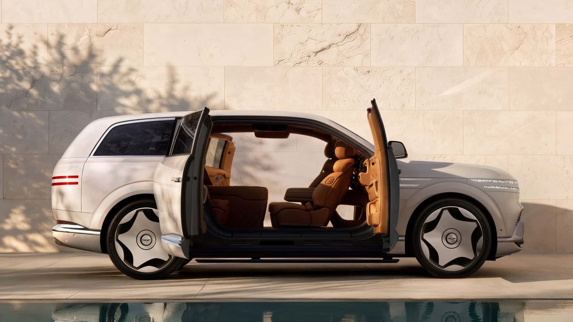 SUV điện Genesis GV90 ra mắt: Xe ô tô có thể ẩn cột B đầu tiên trên thế giới, nội thất siêu sang đấu Maybach - Ảnh 4.