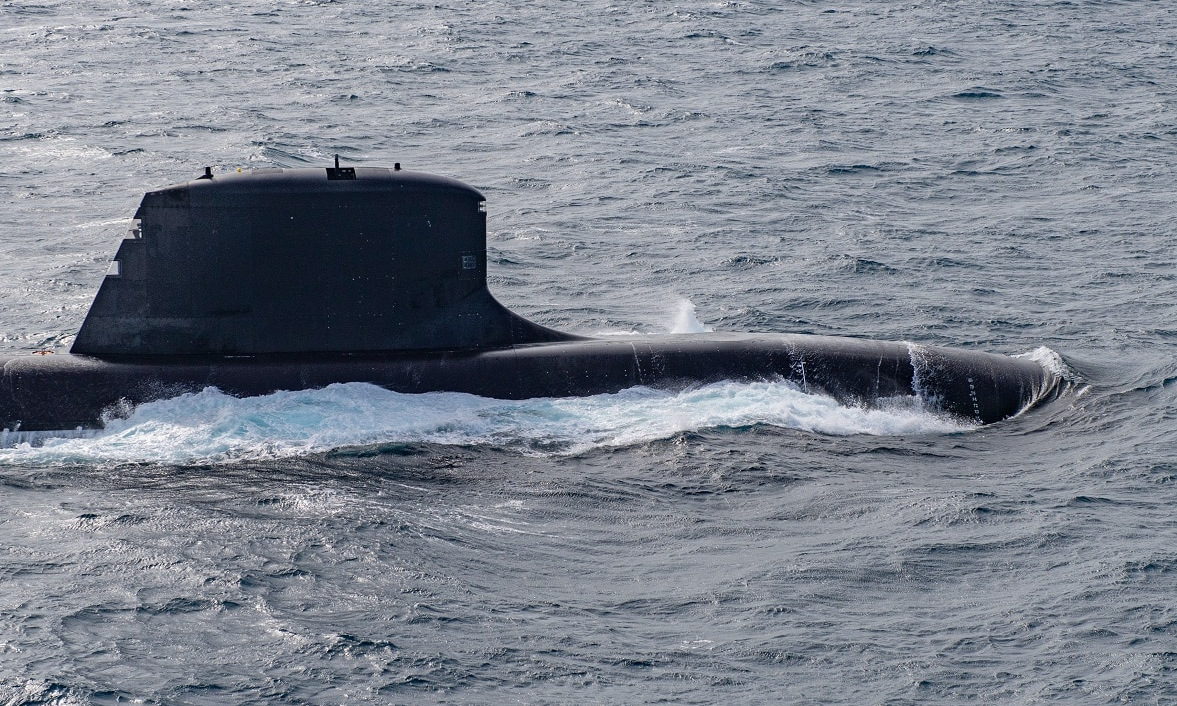 Tàu ngầm Suffren thuộc lớp Barracuda của Pháp chạy thử hồi tháng 10/2020. Ảnh: Hải quân Pháp.