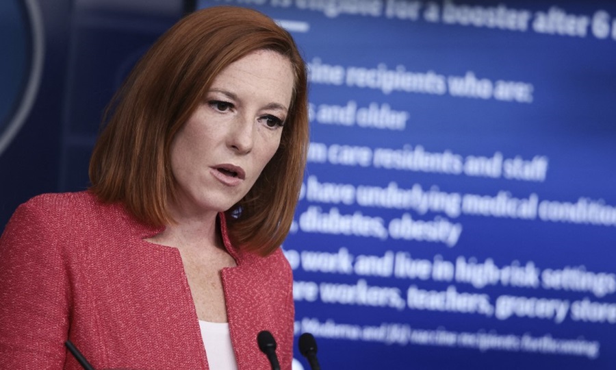 Thư ký báo chí Nhà Trắng Jen Psaki tại cuộc họp báo hôm 27/9. Ảnh: AFP.