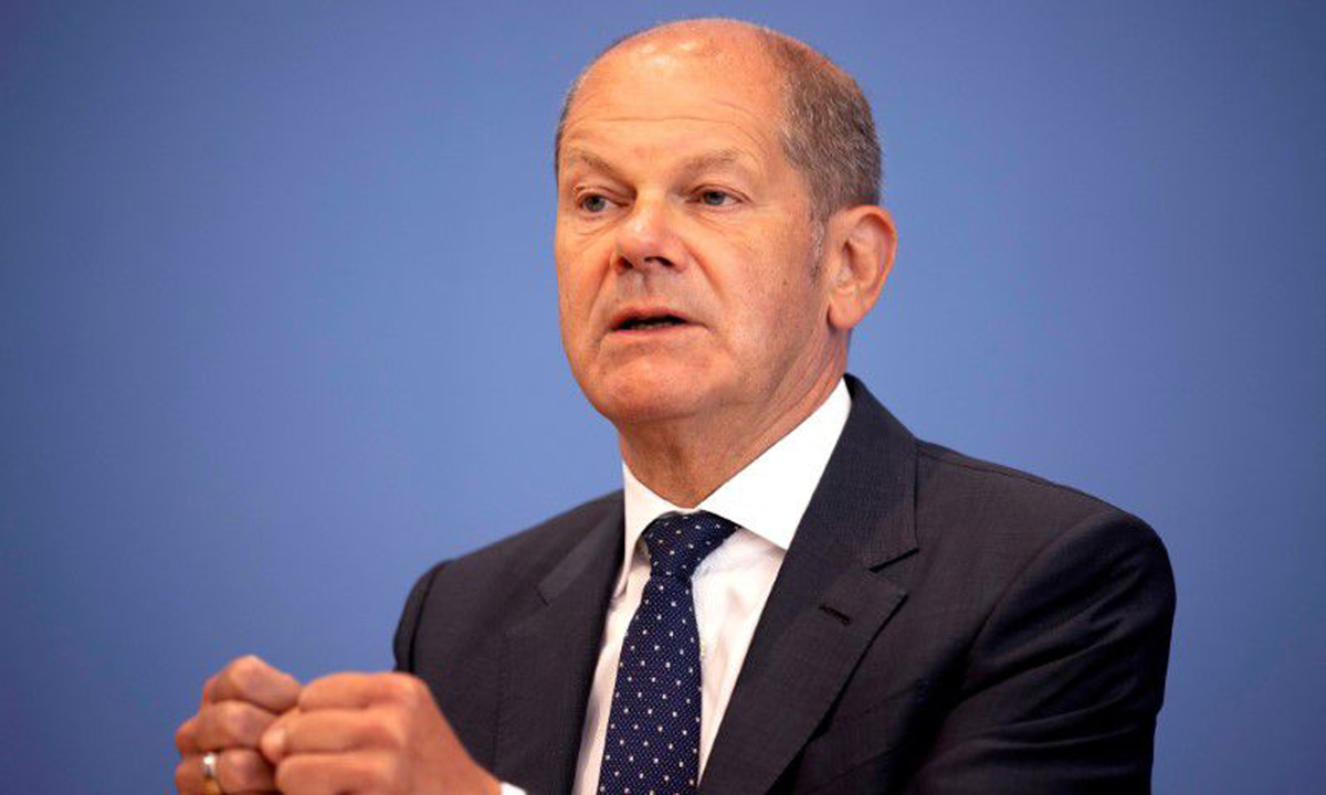 Olaf Scholz tại một cuộc họp báo ở Berlin, Đức hôm 21/7. Ảnh: Reuters.