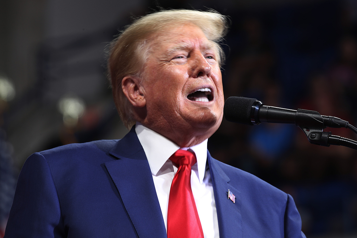 Cựu tổng thống Mỹ Donald Trump phát biểu tại cuộc mít tinh ở Wilkes-Barre, bang Pennsylvania ngày 3/9. Ảnh: AFP.