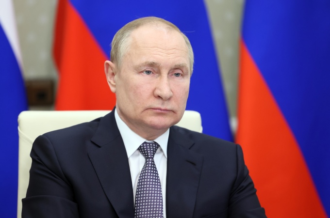Tổng thống Putin tham gia hội nghị thượng đỉnh khối BRICS hôm 24/6. Ảnh: AFP.