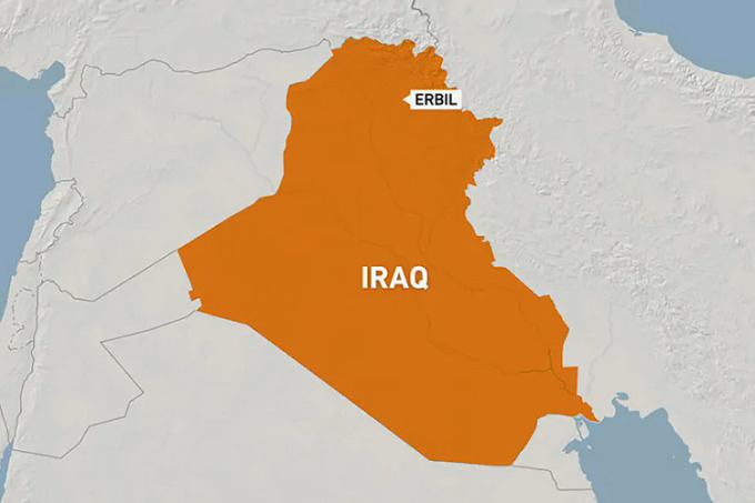 Vị trí thành phố Irbil, miền bắc Iraq. Đồ họaL: Al Jazeera.