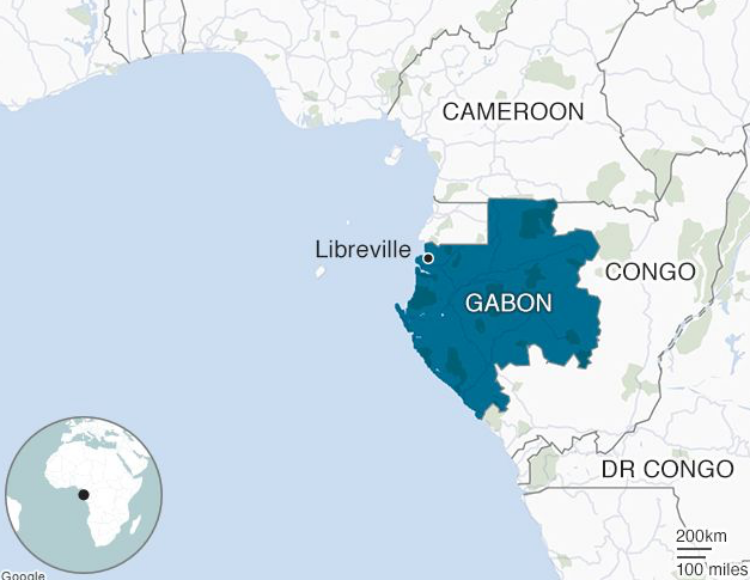 Vị trí Gabon. Đồ họa: BBC