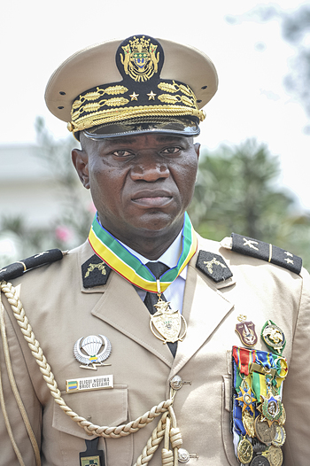 Tướng Brice Oligui Nguema tại thủ đô Libreville ngày 16/8. Ảnh: AFP