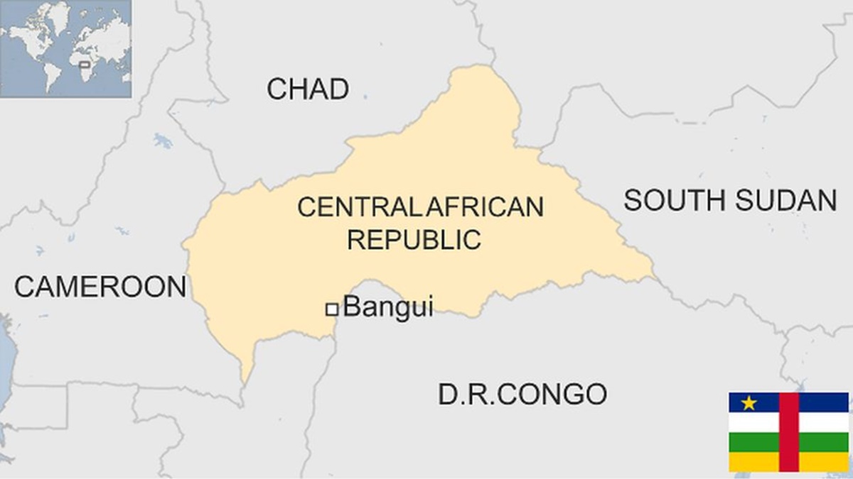 Vị trí Cộng hòa Trung Phi. Đồ họa: BBC
