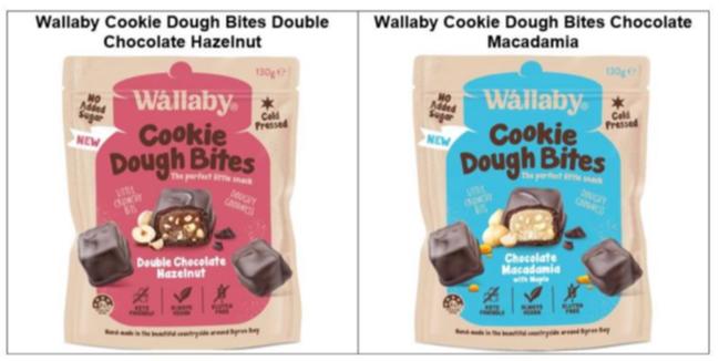 Two flavours of Wallaby Cookie Dough Bites have been recalled nationally.