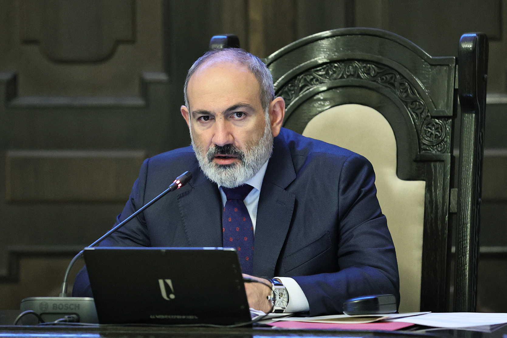 Thủ tướng Armenia Nikol Pashinyan phát biểu tại Yerevan ngày 22/9. Ảnh: AFP