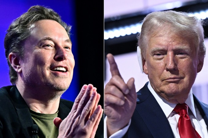 Ứng viên tổng thống đảng Cộng hòa Donald Trump (phải) và tỷ phú Elon Musk. Ảnh: AFP