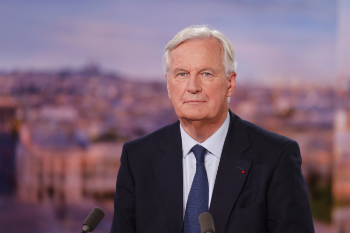 Tân Thủ tướng Pháp Michel Barnier phát biểu ngày 6/9 trên đài TF1. Ảnh: AFP