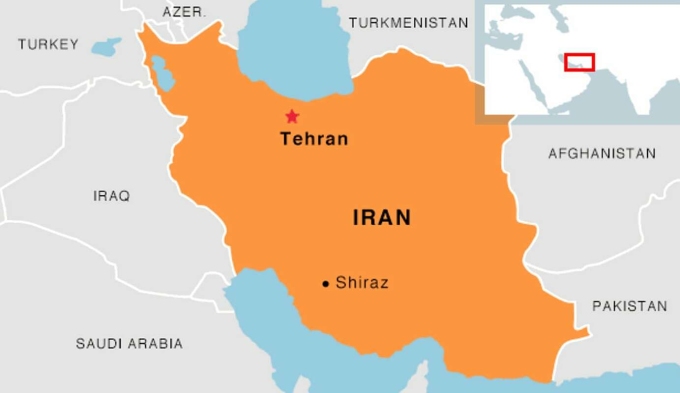 Vị trí thủ đô Tehran của Iran. Đồ họa: TTI